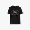 Burberry Mens Brand-print Crewneck Cotton-jersey T-shirt Black Xl