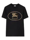 Burberry Mens Brand-print Crewneck Cotton-jersey T-shirt Black Xl
