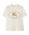 Burberry T-shirt In Cotone Con Knight Stamp In Chalk