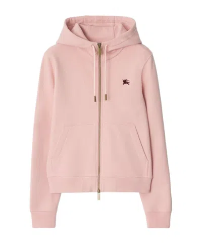 BURBERRY KNIGHT STAMP COTTON ZIP HOODIE