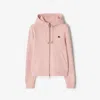 Burberry Knight Stamp Cotton Zip Hoodie In Bouquet
