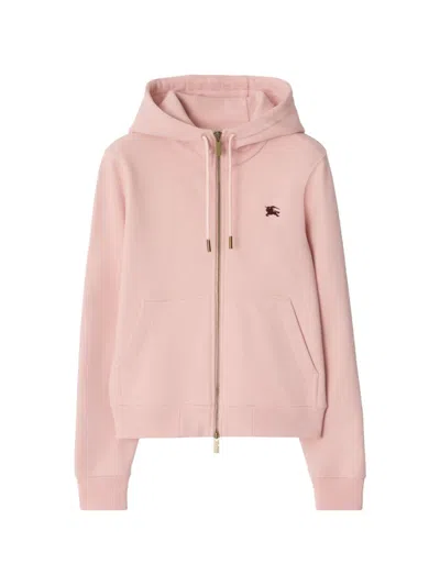 Burberry Knight Stamp Cotton Zip Hoodie In Pink