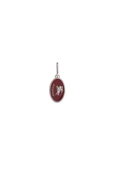 Burberry Knight Stamp Enamel Charm In Brown