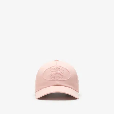 Burberry Knight Stamp Gabardine Baseball Cap In Pink