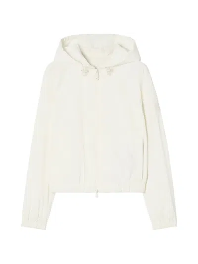 Burberry Knight Stamp Hooded Jacket In White