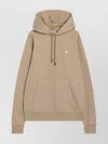 Burberry Knight Stamp Hoodie With Front Pocket In Nude