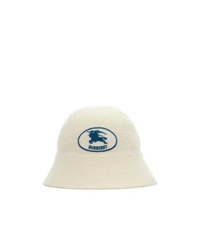 Burberry Knight Stamp Knitted Bucket Hat In Neutral