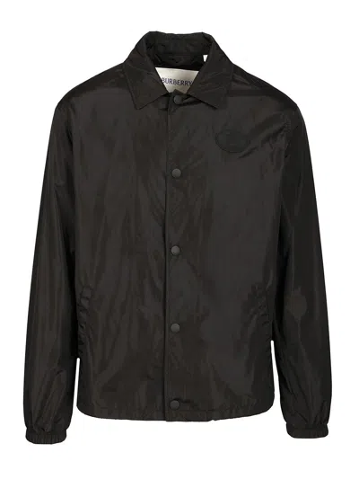 Burberry Knight Stamp Nylon Track Jacket Jackets Black