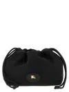 Burberry Reversible Leather-trimmed Shell Pouch In Black