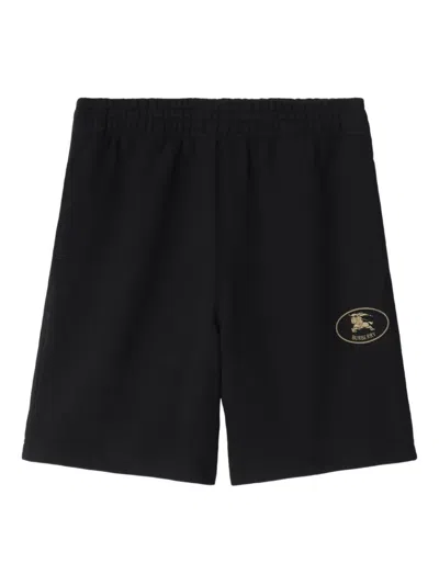 Burberry Cotton Bermuda Shorts With Back Pocket And Elastic Waistband In Black