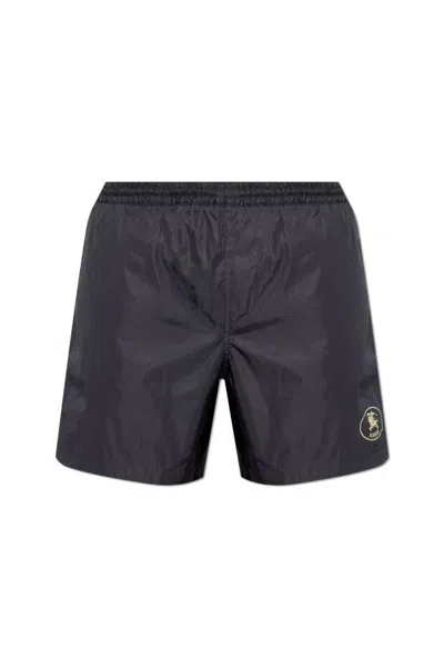 Burberry Knight Stamp Swim Shorts In Gray
