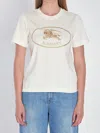 Burberry T-shirt In Cotone Con Knight Stamp