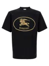 Burberry Cotton T-shirt With Knight Stamp In Black