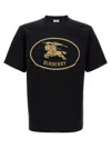 Burberry Cotton T-shirt With Knight Stamp In Black