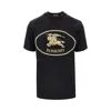 Burberry Black Cotton Knight Stamp T-shirt In Black