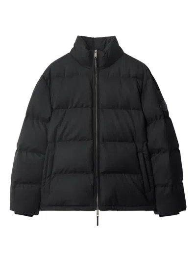 Burberry Knight-stamp Wool Puffer Jacket In Black