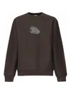 Burberry Brown Paisley Ekd Cotton Blend Sweatshirt In Gris Oscuro