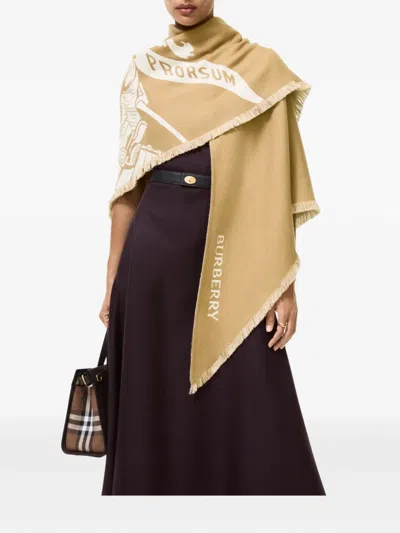 Burberry Knight Wool-silk-cashmere Cape In Nude