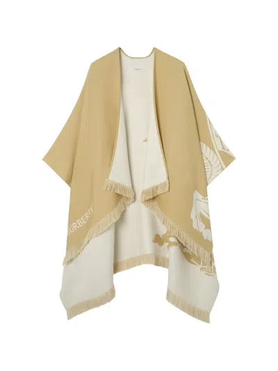 Burberry Knight Wool-silk-cashmere Cape In Neutral