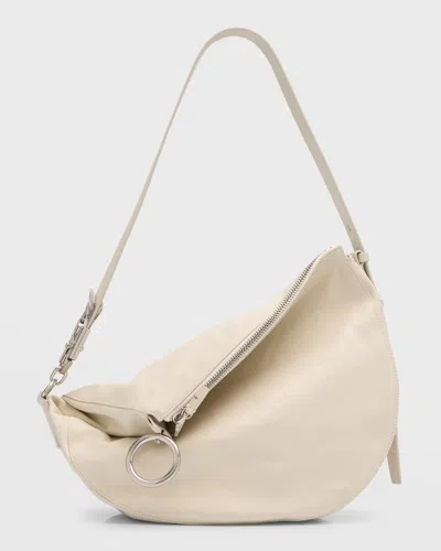 Burberry Knight Zip Leather Shoulder Bag In Soap