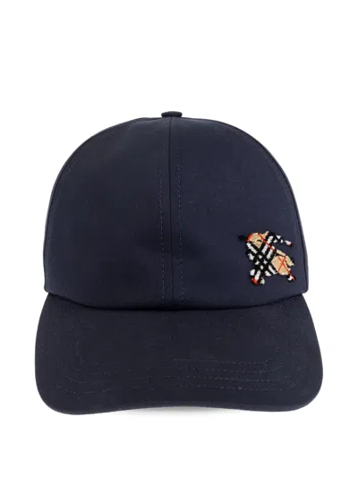 Burberry Knight-embroidery Baseball Cap In Blue