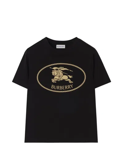 Burberry Kids' Knight-stamp Cotton T-shirt In Black