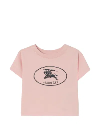Burberry Babies' Knight-stamp Cotton T-shirt In Pink