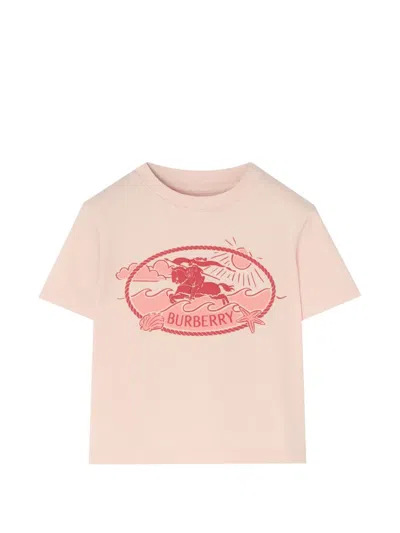 Burberry Babies' Knight-stamp Cotton T-shirt In Pink