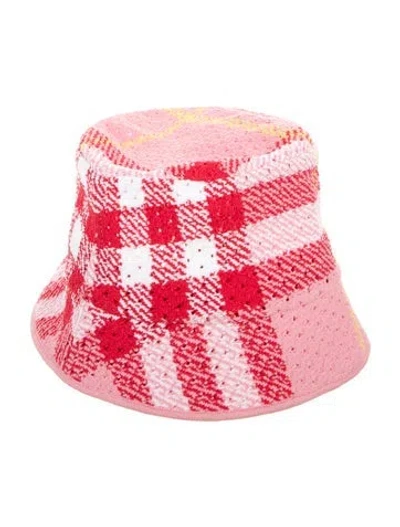 Pre-owned Burberry Knit Bucket Hat W/tags In Pink