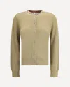 Burberry Structured Wool Cardigan Check Pattern