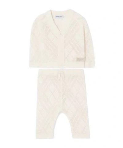 Burberry Kids' Knit Cashmere Trousers Set (set Of Two) In Neutral