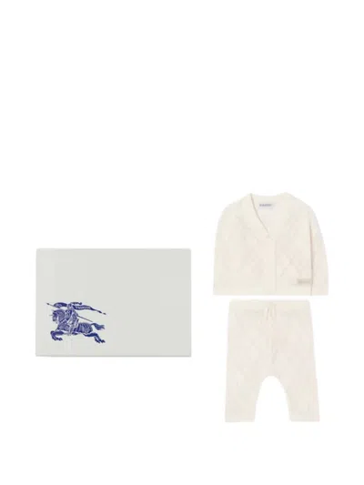 Burberry Babies' Knit Cashmere Trousers Set (set Of Two) In Neutral