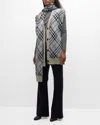 Burberry Gary Check Cape Cardigan In Lichen Ip Check
