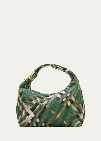 Burberry Knit Check Top-handle Bag In Ivy