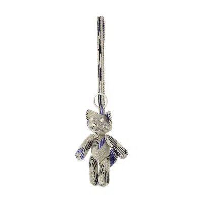 Burberry Knit Foxy Keychain In Grey