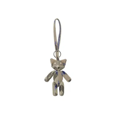 Burberry Knit Foxy Keychain In Gray