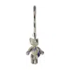 Burberry Plush Striped Keyring Key Cases In Gray