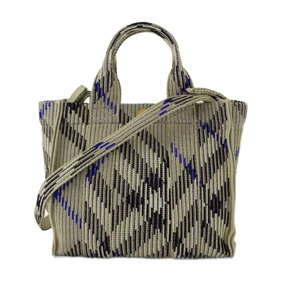 Burberry Knit Jacquard Tote Bag In Beige