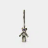 Burberry Plush Striped Keyring Key Cases In Beige