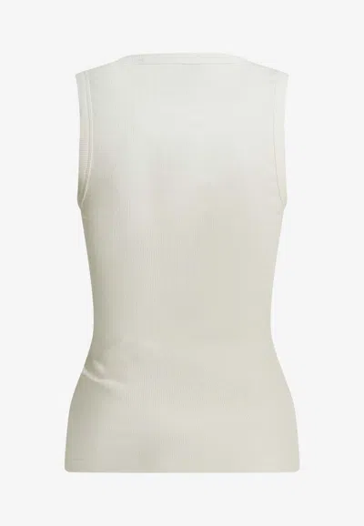 Burberry Knit-rib Tank Top With Laces In White