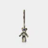 Burberry Teddy Bear Keyring In Textured Fabric With Unique Pattern In Beige
