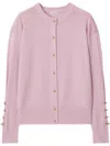 Burberry B Crest Wool Cardigan In Pink