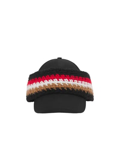 BURBERRY BURBERRY CURVED PEAK KNITTED BASEBALL HAT