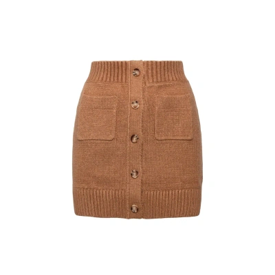 Burberry Knitted Mini Skirt In Brown