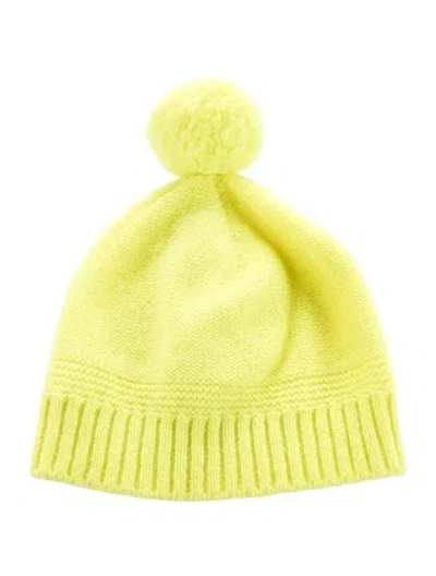 Pre-owned Burberry Babies' Knitted Pompom Beanie In Yellow