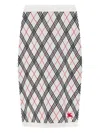 Burberry Ekd Jacquard Checked Knitted Midi Skirt In Neutral
