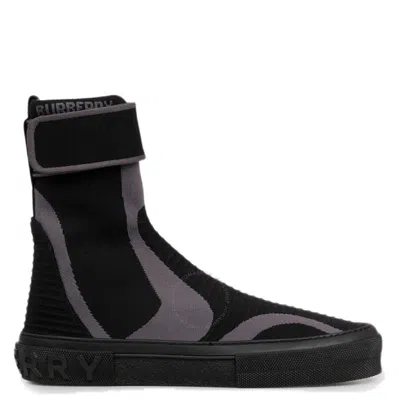 Burberry Knitted Sub High-top Sock Sneakers In Black