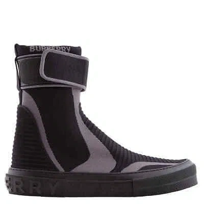 Pre-owned Burberry Knitted Sub High-top Sock Sneakers In Black