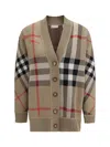 Burberry Women Check Archive Wool Sweater In Gray