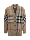 Burberry Women Check Archive Wool Sweater In Gray
